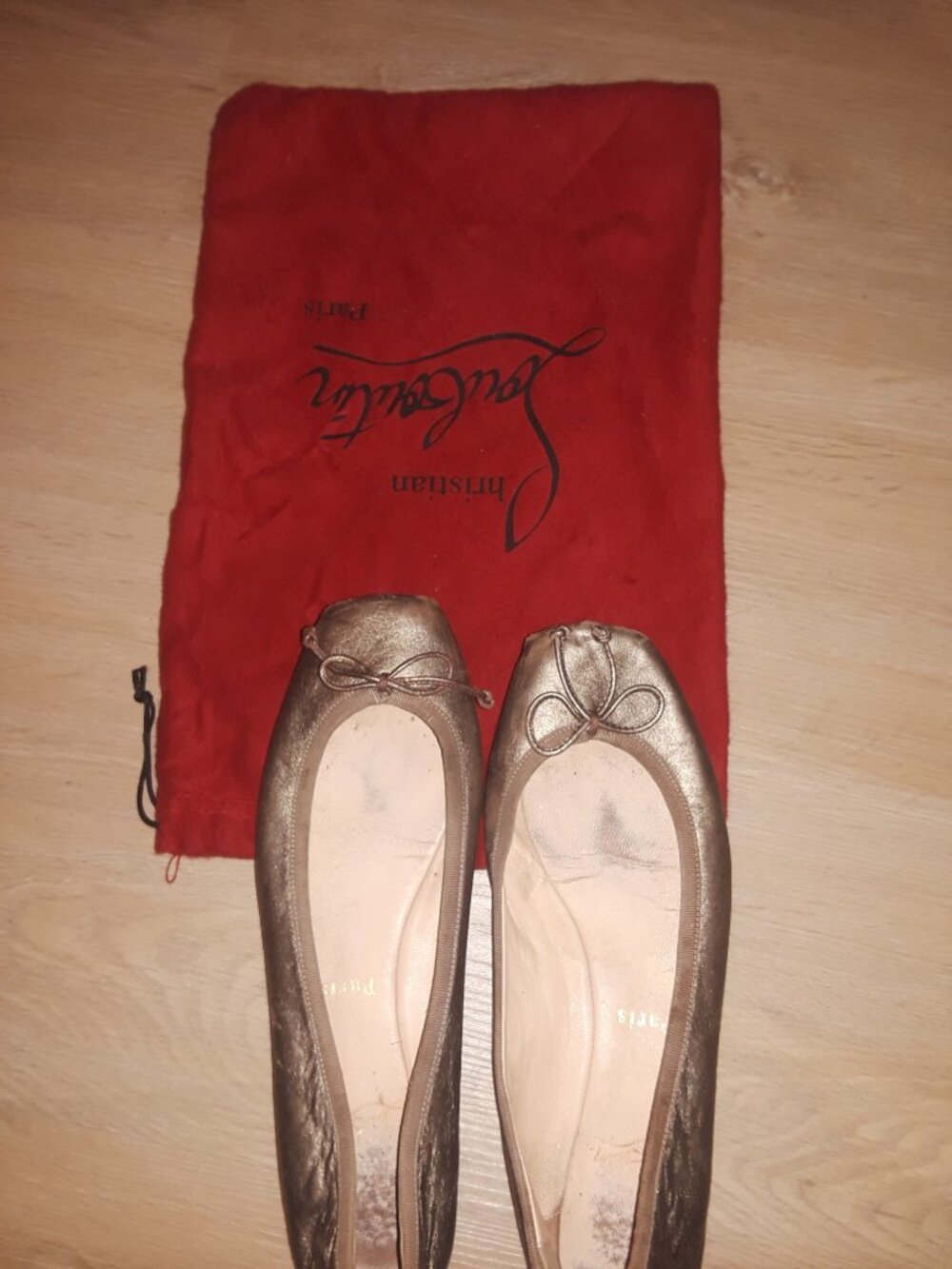 Christian Louboutin bronze glitter Rosella ballet flats 38.5